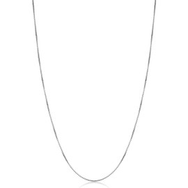 Kooljewelry 14k White Gold Venetian Box Chain Necklace For Women (0.7 mm, 22 inch)