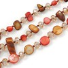 Avalaya 3 Strand Brick Red/Mustard Brown Shell Nugget and Nude