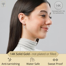 MAX + STONE Gold Leverback Cubic Zirconia Dangle Drop Earrings for Women | 2 CT.TW 14k Real White Gold