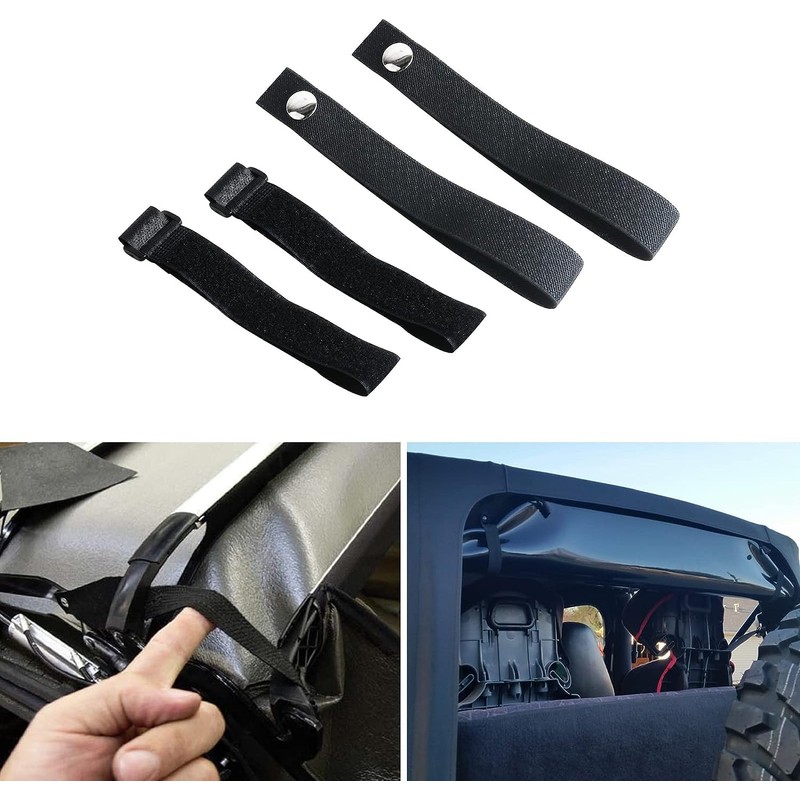 Aochuang Soft Top Straps Back Window for Jeep Wrangler 2007-2019