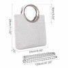 KISSCHIC Women's Handbag Rhinestone Evening Bags Wedding Clutches Purses (Silver)
