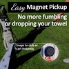 Groove Low Golf Towel with Magnet, Metal Clip and Brush