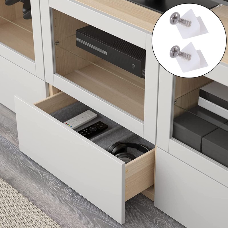 Pack of 100 Back Wall Connectors, Drawer Wedges, Shelf Brackets,