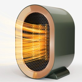 QQT Electric Space Heater,Portable Energy Efficient Space Heaters for Indoor Use,Two-Speed Portable Heater Fan for Office with Adjustable,Overheating Protection,Dumping Shutdown(Green)