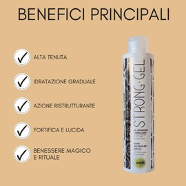 Strong - High Hold Gel - Gel for Curly, Straight, Wavy Hair with Green Fixative and High Protein - With Dragon Blood and Sage Essential Oil - Natural 200ml