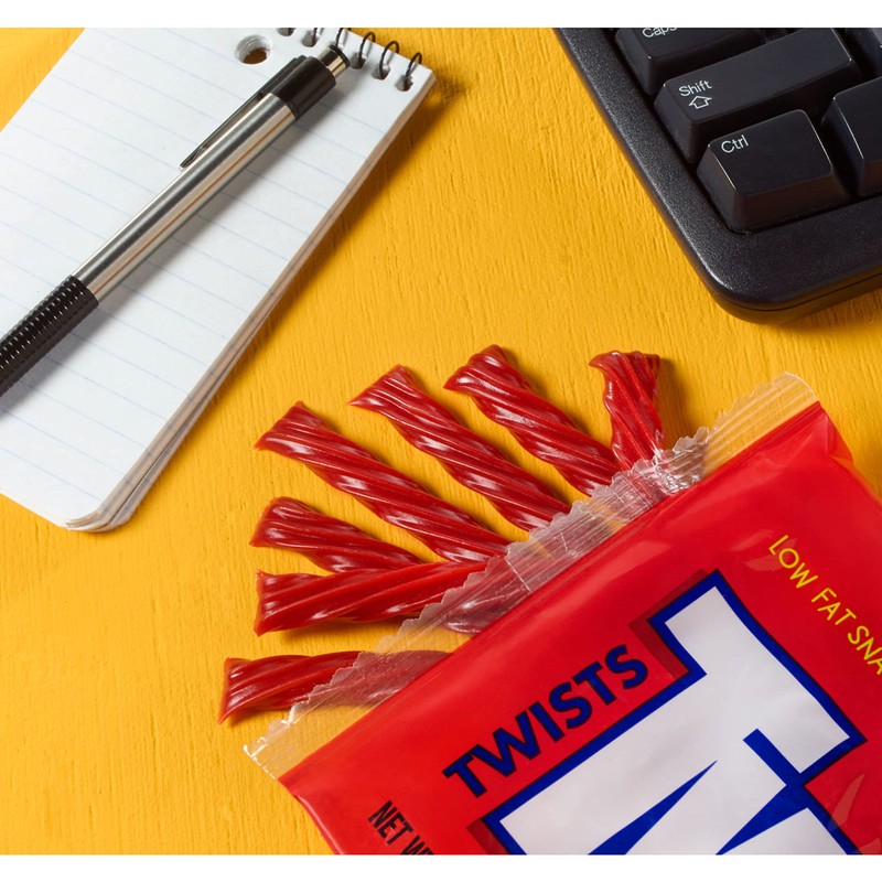 TWIZZLERS Twists Strawberry Flavored King Size, Chewy Candy Packs, 5
