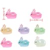 Renmin 12Pcs Luminescent Mini Resin Animals, Mini Rabbits Figurines, Small