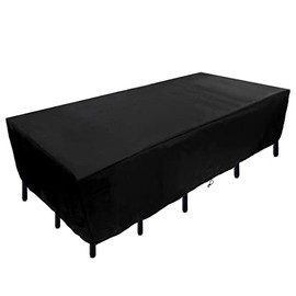 National Outdoor Living Waterproof Patio Furniture Cover, Black, Square, UV Resistant, Convenient Draw Strings, Summer Collection, 56 Inches