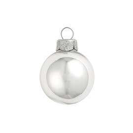 40ct Shiny Silver Glass Ball Christmas Ornaments 1