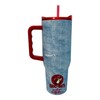 Buc-ee's Insulated Tumbler, 40 oz, Denim Design with Red Lid