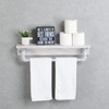 MBQQ Industrial Pipe Shelf,Rustic Wall Shelf with Towel Bar,24" Farmhouse