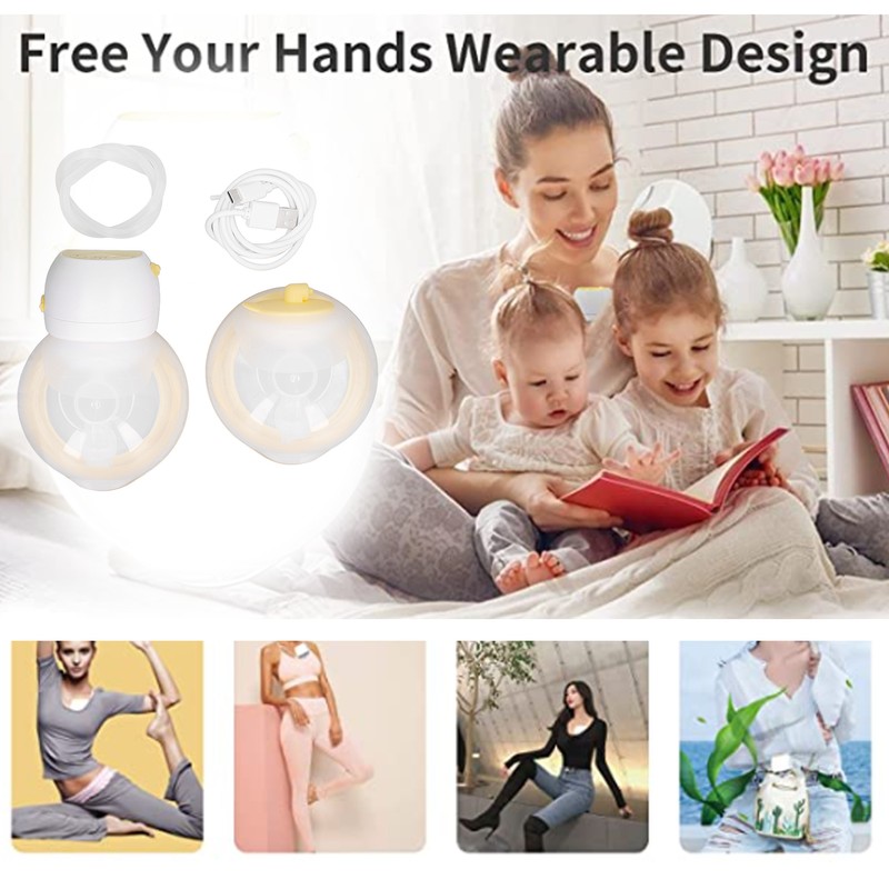 Double Breast Pump Wearable Strong Suction 9 Gears 180ml Capacity