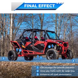 Wsays 3" Lift Kit Front & Rear Suspension Leveling Kit Aluminum Shock 3 inch Full Lift Spacer Compatible with Polaris RZR Pro XP/RZR Pro XP 4 2020-2024