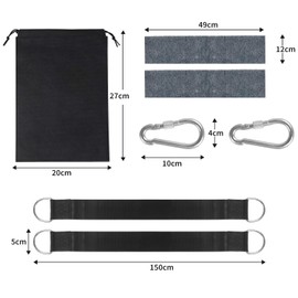 KIKIGOAL Swing attachment, hammock attachment hanging chair attachment with 2 tree protection pads and 2 premium carabiners and storage bag, holds up to 500 kg (1.5 m)