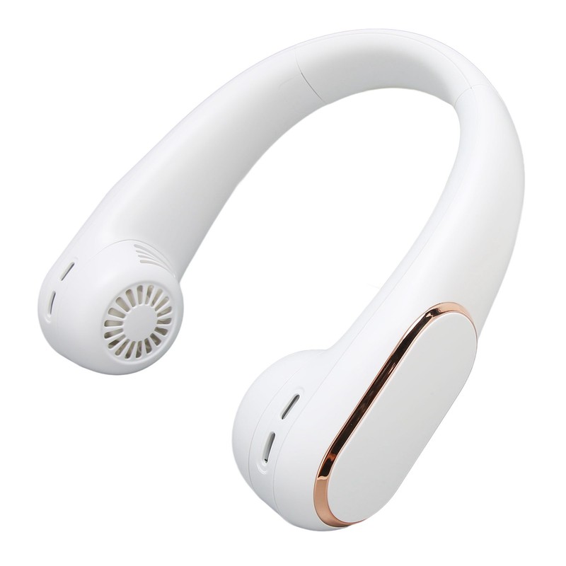 Neck Fan 4 Speeds Quiet Bladeless USB Rechargeable 2400mAh Battery