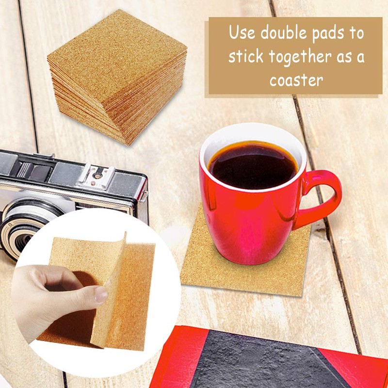 30 Pack Self-Adhesive Cork Squares 4” x 4” Cork Tiles