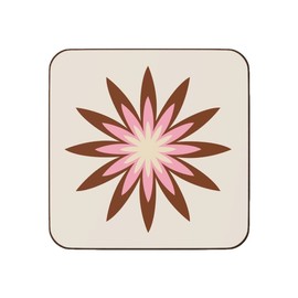 4 Coaster Set 60s 70s Retro Flowers