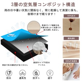 Mafudoxi Waterproof Fitted Sheet, Waterproof Sheet, Bed Cover, Mattress Cover, Waterproof Type, Bedwetting Sheet, Nursing Sheet, Mattress Cover, Easy to Put on and Take Off, Soft, Skin-friendly, No