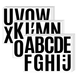 272 Pcs 24 Sheets Large Letter Stickers, 4 Inch Bulletin Board Letters, Vinyl Stick On Letters for Bulletin Boards, Self Adhesive Letters for Bulletin Board Classroom Window Door Decor (Black)