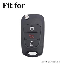 Arruweer Key Fob Cover for Kia Key Fob Case Holder Protector Compatiable with 2010-2013 Kia Soul 2012-2014 Kia Rio Sportage Car Accessories Keychain