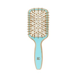 TB TOOLS FOR BEAUTY T4B ILU BambooM Ecological and Environmentally Friendly Detangling Brush Made of Bamboo (Ocean Breeze - Mini Rectangular)