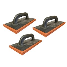 3 x Orange Rubber Coarse Sponge Float 280 x 140 x 18 mm Sponge for Plastering Rendering Smoothing (3CHSP)