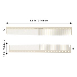 Allegro Combs Expert – Professional Barber for Hair Cutting, Beard Styling & Trimming Wide & Fine Tooth Clipper Over Comb 1 Piece (8.6 In HairStylist No. 86)