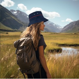 IHAUIUE Waterproof Hiking Bucket Hat Quick Dry Outdoor Fishing Cap Packable Summer Beach Sun Hats for Women, Men, Navy