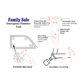 6 Pack Emergency Escape Tool - Seatbelt Cutter Window Breaker