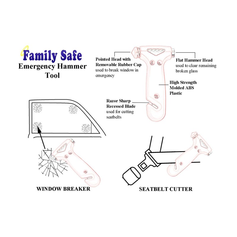 6 Pack Emergency Escape Tool - Seatbelt Cutter Window Breaker
