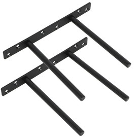 EJY9006B-2P Invisible Shelf Bracket, SAYAYO Shelf Bracket, Black Hidden Shelf Bracket, Floating with Screws for Wall Mounting, Decoration, Cabinet, Furniture in Kitchen or Living Room, Pack of 2
