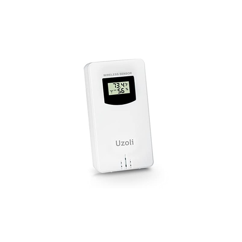 Uzoli Weather Station Sensor, Wireless Remote Sensor, Temperature Humidity Transmitter,
