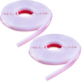 Tondiamo 2 Roll Shower Door Side Seal Strip 196.8 Inch Glass Frameless PVC Bulb Shower Door Bottom Adhesive Seal for Gap Edge Trim Gasket Sweep