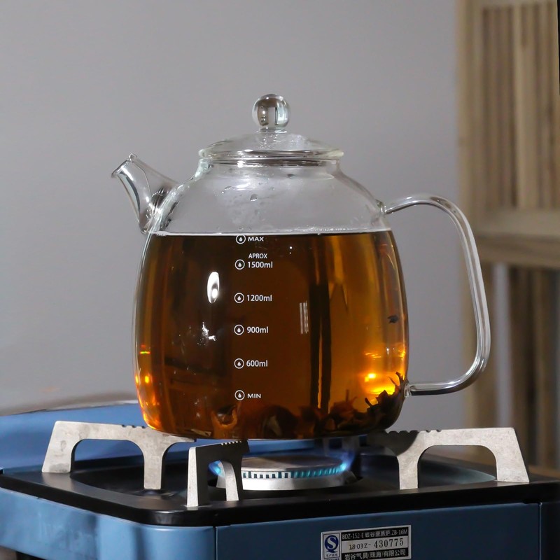 Glass kettle, high borosilicate glass kettle with scale markings, a