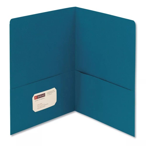 Smead 87867 100 Sheet Two-Pocket Folder Textured Paper - Teal