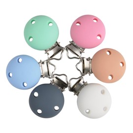 Clips para Chupón de Silicona, 6 Piezas, Multicolor, Accesorios DIY para Bebé