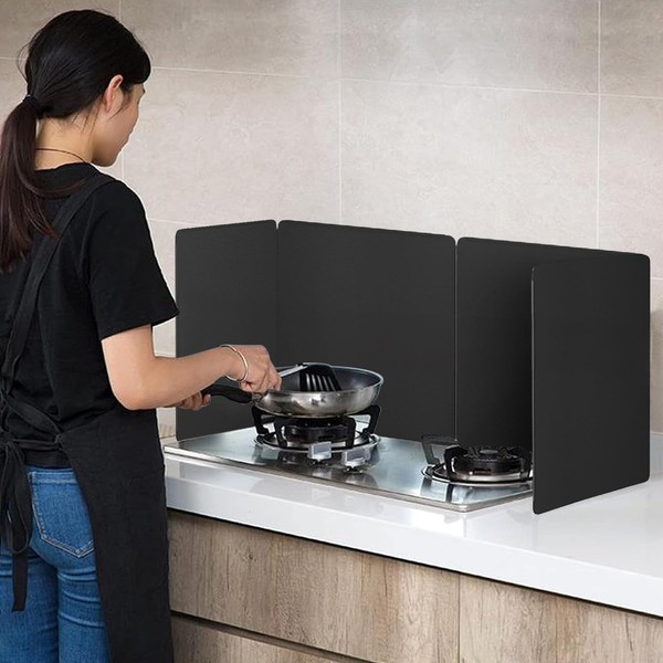 Zjyufy 4 Sided Grease Splatter Guard for Stove Frying Pan,