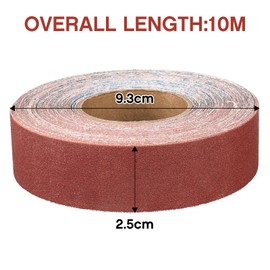 Shineboc sandpaper roll 2.5cmx10m 240 grit aluminum oxide sandpaper, suitable for sanding, wood, furniture finishing, stainless steel and automotive body processing