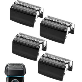 Pack of 4 Replacement Shaving Heads Compatible with Braun Series 5, 52B Razor Heads Replacement Blades Blades Razor Head for Series 5 5090cc, 5070cc, 5050cc, 5020s, 5030s, 5040s etc. (52B, Black)