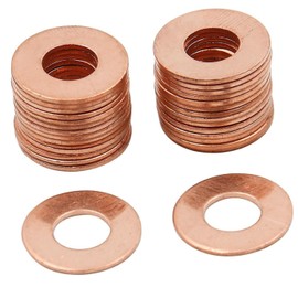 20pcs M8 Flat Washer Copper Sealing Ring, 8mm ID 18mm OD 1mm Thickness Metric Sealing Gasket