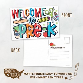 m&h invites Pre-K Welcome To School Postcards For Students From Pre-K Teacher - Cute Classroom Supplies - Welcome To Pre-K Notes Home