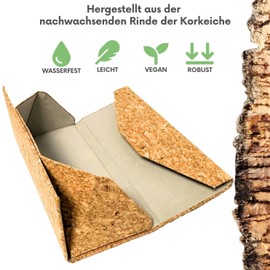 Simaru Glasses Case Hard Case Made of Cork, Vegan Sunglasses Case with Magnetic Closure, Foldable Glasses Case, Sunglasses for All Sizes, Robust Protection for Travel and Everyday Use