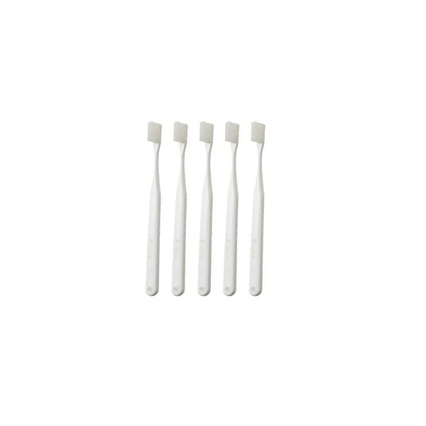 Tuft 24 5-Pack Oral Care Adult 3 Row Toothbrush, MS (Medium Soft), White