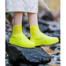 Rain Shoe Cover, Rain Shoe Cover, Waterproof Shoe Cover, Waterproof, Rain Shoe Cover, Portable, Rainwear, Men's, Women's, Rain Shoes, Rain Gear, Protects Your Feet From Sudden Rain (Yellow, 8.7 - 9.4