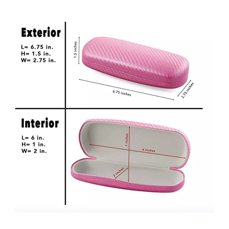 Lbi Hard Shell Eyeglass Case Clamshell Fits Large Frame Glasses