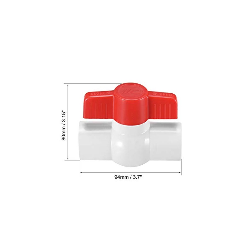 sourcing map 32mm PVC Ball Valve for Water Supply Pipe,
