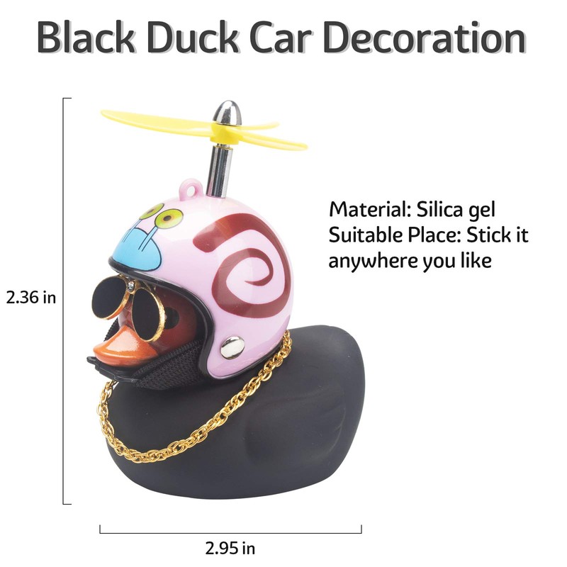 wonuu Rubber Duck Car Decorations Black Duck Car Dashboard Ornaments