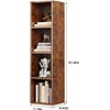 ALISENED 4 Cube Small Bookshelf, Narrow Storage Organizer Shelf, Wooden