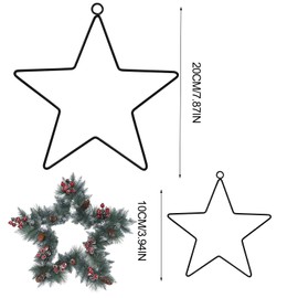 QincLing Set of 4 Star Decoration Metal Star Christmas Decoration Black Decorative Hanging Stars Window Decoration Ceiling Decoration Wall Decoration Metal Frame Star for Hanging Window Crafts