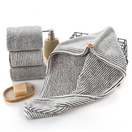 TOVINANNA Hair Drying Quick Drying Towel Bamboo Charcoal Absorbent Cap for Women Girls Soft Material for Everyday Use Grey